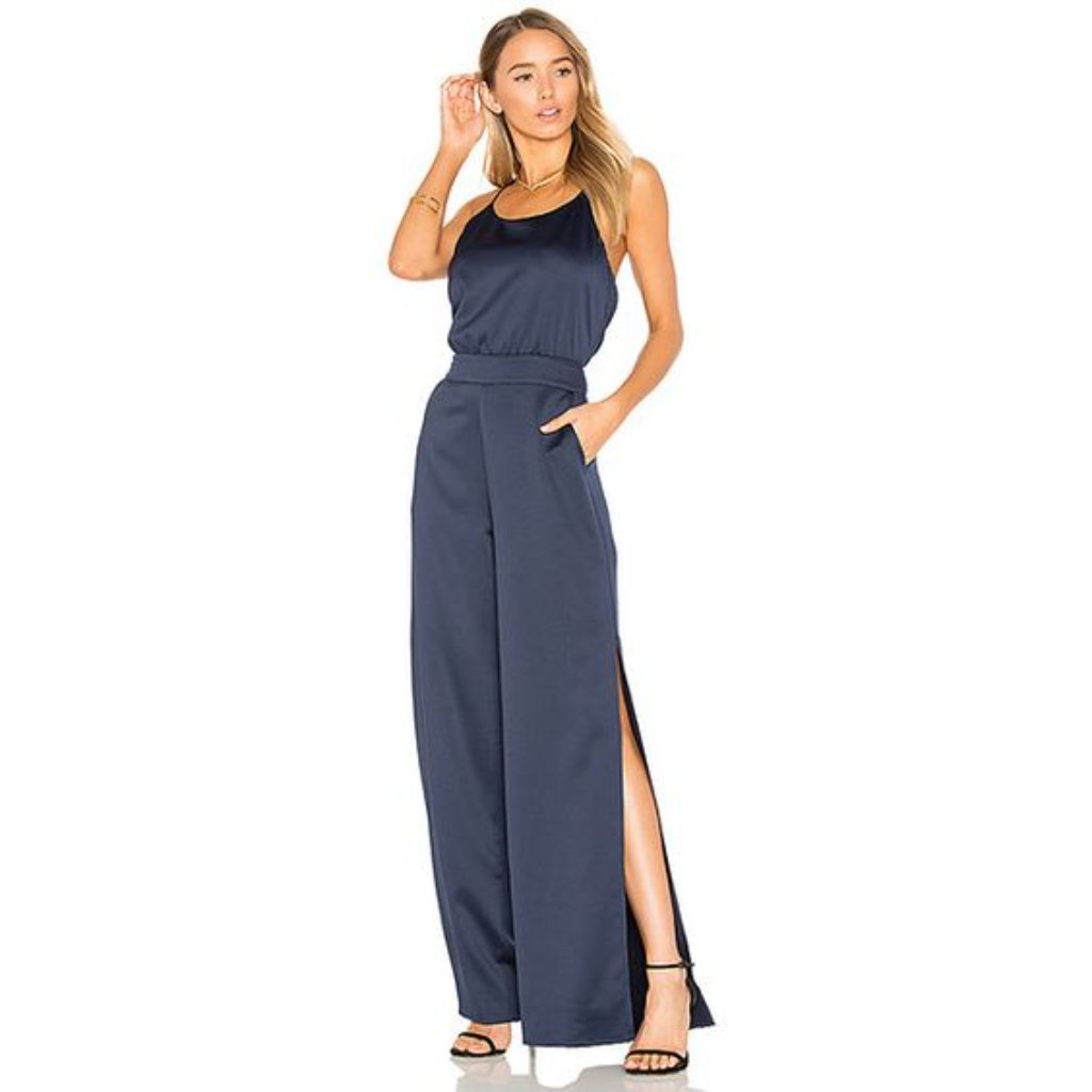 House Of Harlow 1960 Navy Blue Wide-Leg Jumpsuit